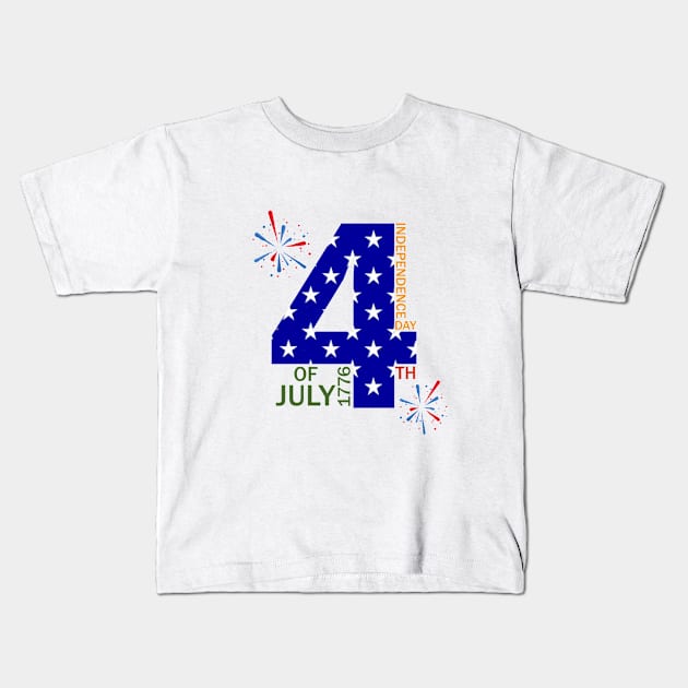 4th of july independence day Kids T-Shirt by T_DRK